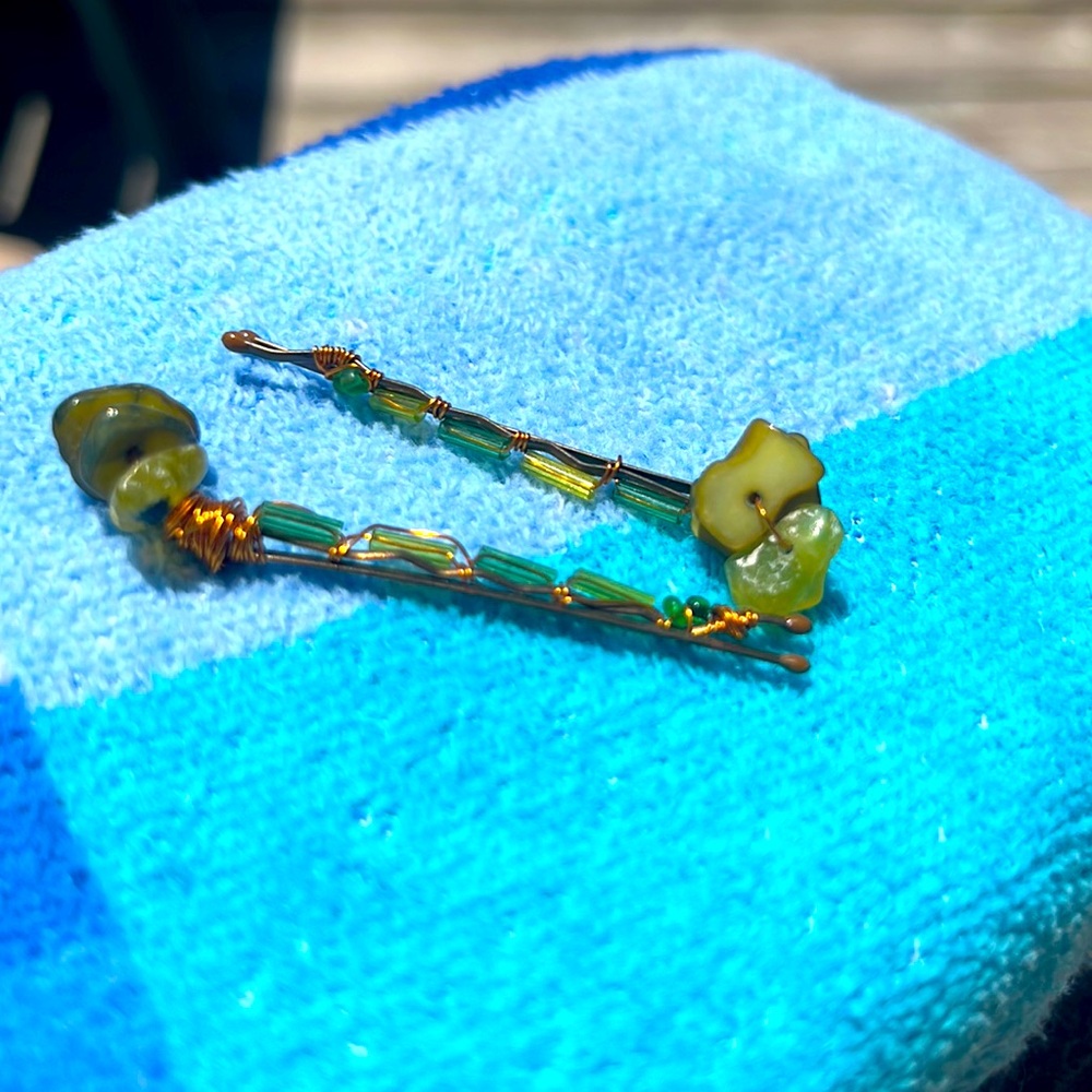 Handmade beaded Bobby Pins